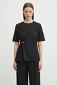 Kenzo t-shirt bawełniany Gots Drap Detail Loose gładkie czarny FF62TS3514SG