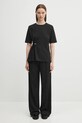 Kenzo t-shirt bawełniany Gots Drap Detail Loose FF62TS3514SG czarny