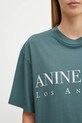 Anine Bing t-shirt bawełniany ashton turkusowy A.08.10133