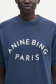 Anine Bing t-shirt bawełniany jaylin granatowy A.08.11527