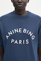 Anine Bing t-shirt bawełniany jaylin granatowy A.08.11527