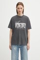 Anine Bing t-shirt bawełniany ashton nadruk czarny A.08.11304