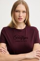 Βαμβακερό μπλουζάκι Tommy Hilfiger μπορντό WW0WW46120