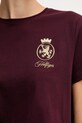 Bavlněné tričko Tommy Hilfiger WW0WW46153 burgundské