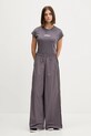 Bavlněné tričko adidas Essentials Linear JC8236 fialová AW25