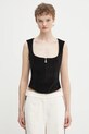 adidas Originals top welurowy Velvet aplikacja czarny KF4693