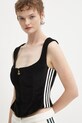 adidas Originals top welurowy Velvet czarny KF4693