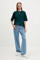 adidas Originals t-shirt bawełniany Essentials JW5080 zielony AW25