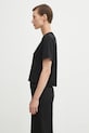 Βαμβακερό μπλουζάκι JW Anderson Anchor Embroidery Panelled Cropped JT0259.PG1715 μαύρο AW25