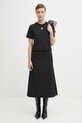 Βαμβακερό μπλουζάκι JW Anderson Anchor Embroidery Panelled Cropped JT0259.PG1715 μαύρο