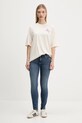 Памучна тениска Hugo Blue 50547957 бежов AW25