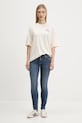 Hugo Blue t-shirt bawełniany 50547957 beżowy AW25