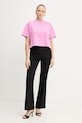 Karl Lagerfeld t-shirt bawełniany A4W17086 różowy AW25