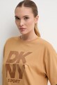 Dkny t-shirt bawełniany brązowy DP5T1470