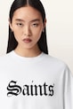 Бавовняна футболка AllSaints SAINT білий W139JD