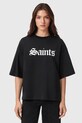 Βαμβακερό μπλουζάκι AllSaints SAINT βαμβάκι μαύρο W139JD