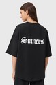 Ρούχα Βαμβακερό μπλουζάκι AllSaints SAINT W139JD μαύρο
