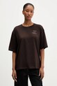 adidas t-shirt bawełniany nadruk brązowy KT3274