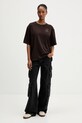 adidas t-shirt bawełniany KT3274 brązowy AW25