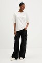 adidas t-shirt bawełniany KT3275 beżowy AW25
