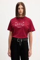 Guess Jeans t-shirt bawełniany nadruk bordowy W5BI11.K8HM0