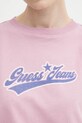 Βαμβακερό μπλουζάκι Guess Jeans W5BI31.K8HM0 μωβ