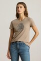 Хлопковая футболка Lauren Ralph Lauren regular бежевый 200980286