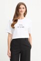Victoria Beckham t-shirt bawełniany nadruk biały 1425JTS006986A