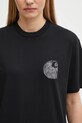 Carhartt WIP t-shirt bawełniany W' S/S Okniceok T-Shirt czarny I035507.89XX