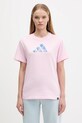 adidas t-shirt bawełniany Table Tee nadruk różowy JV6084