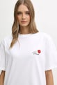 Rotate t-shirt bawełniany biały 114722400