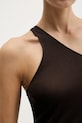 Rick Owens Lilies top One Shoulder Tank LI02E3105.RV brązowy