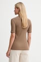 Îmbrăcăminte MUUV. tricou MUUV. x Answear T.SHIRT.SLIM.FIT.LINEA maro