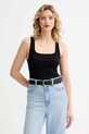 Top MUUV. MUUV. x Answear hladký černá KOSZULKA.LINEA