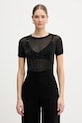United Colors of Benetton t-shirt z elastanem czarny 33UXD10B8
