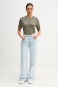 Βαμβακερό μπλουζάκι United Colors of Benetton 3DCJD10B5 πράσινο AW25