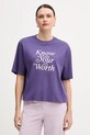 United Colors of Benetton t-shirt bawełniany nadruk fioletowy 3DCJD10B9