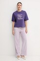 United Colors of Benetton t-shirt bawełniany 3DCJD10B9 fioletowy AW25