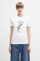 Хлопковая футболка Maison Kitsuné Party Fox Regular печать белый PW00120KJ7026
