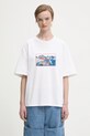 Fiorucci tricou din bumbac Winter Waterskiing Print Boxy print alb W25FWJTS003CJ01WH01