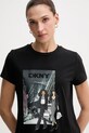 Dkny t-shirt KNIT TOPS czarny P5MOHWNA