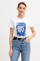 Dkny t-shirt KNIT TOPS z elastanem biały P5GHZWNA