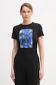 Dkny t-shirt KNIT TOPS z elastanem czarny P5GHZWNA