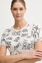Dkny t-shirt bawełniany TOMPKINS TEES beżowy DP5T1330