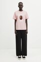 Βαμβακερό μπλουζάκι A Bathing Ape College 001TEL302001L ροζ