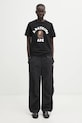 Βαμβακερό μπλουζάκι A Bathing Ape College 001TEL302001L μαύρο
