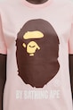 Βαμβακερό μπλουζάκι A Bathing Ape ροζ 001TEL302002L