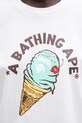 Βαμβακερό μπλουζάκι A Bathing Ape Ice Cream λευκό 001TEL302043L