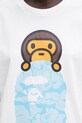 Βαμβακερό μπλουζάκι A Bathing Ape Solid Camo Milo On Ape Head λευκό 002TEL302021L