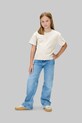 Dziewczynka Calvin Klein Jeans t-shirt bawełniany dziecięcy IG0IG02136.9BYA beżowy